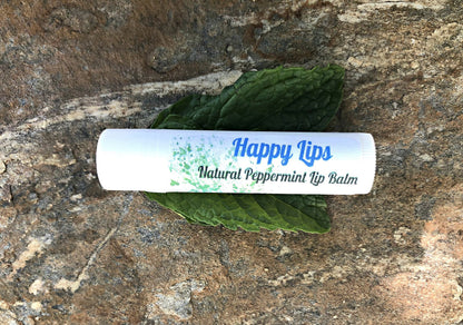 Lip Balm - Natural Lip Balm - Peppermint Chapped Lips Treatment -Natural Organic Vegan Body Care - Soothing Chap Stick - Vegan Lip Balm